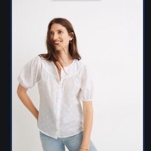 Madewell White Summer Shirt Size Small